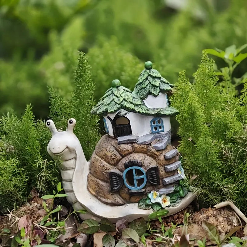 Solar-Powered Snail Garden Lantern