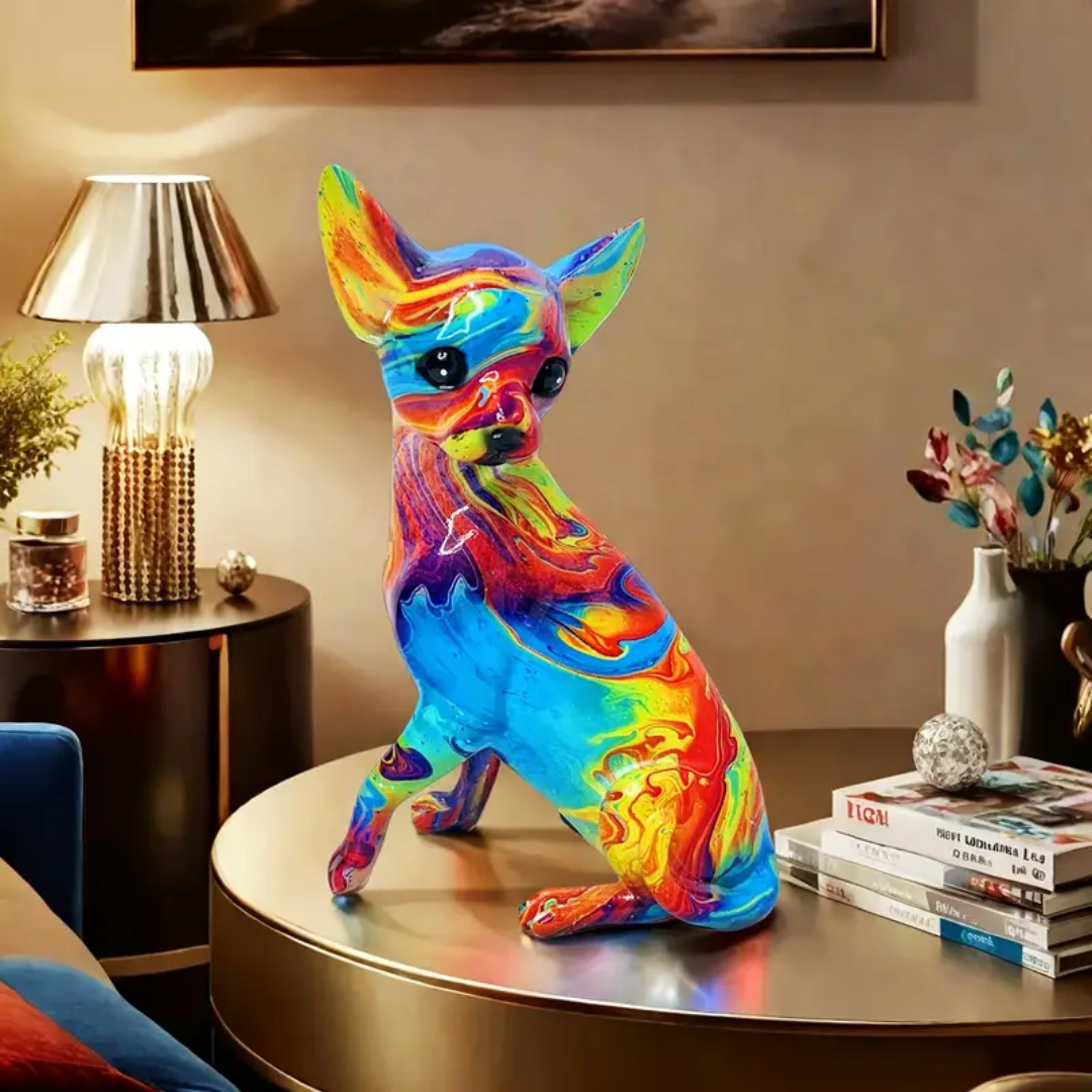 Vibrant Resin Chihuahua Bordslampa